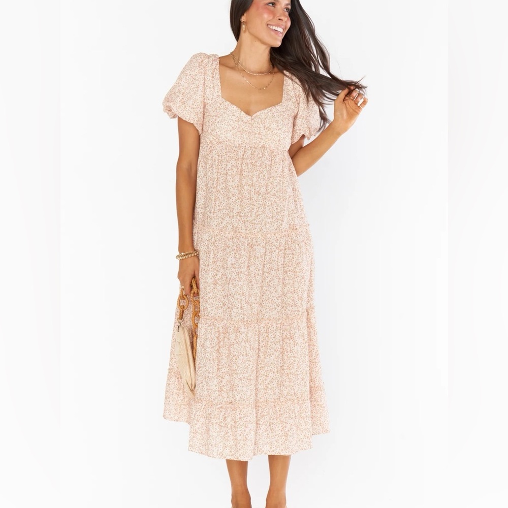 Show Me Your Mumu Pink Floral Midi Dress
